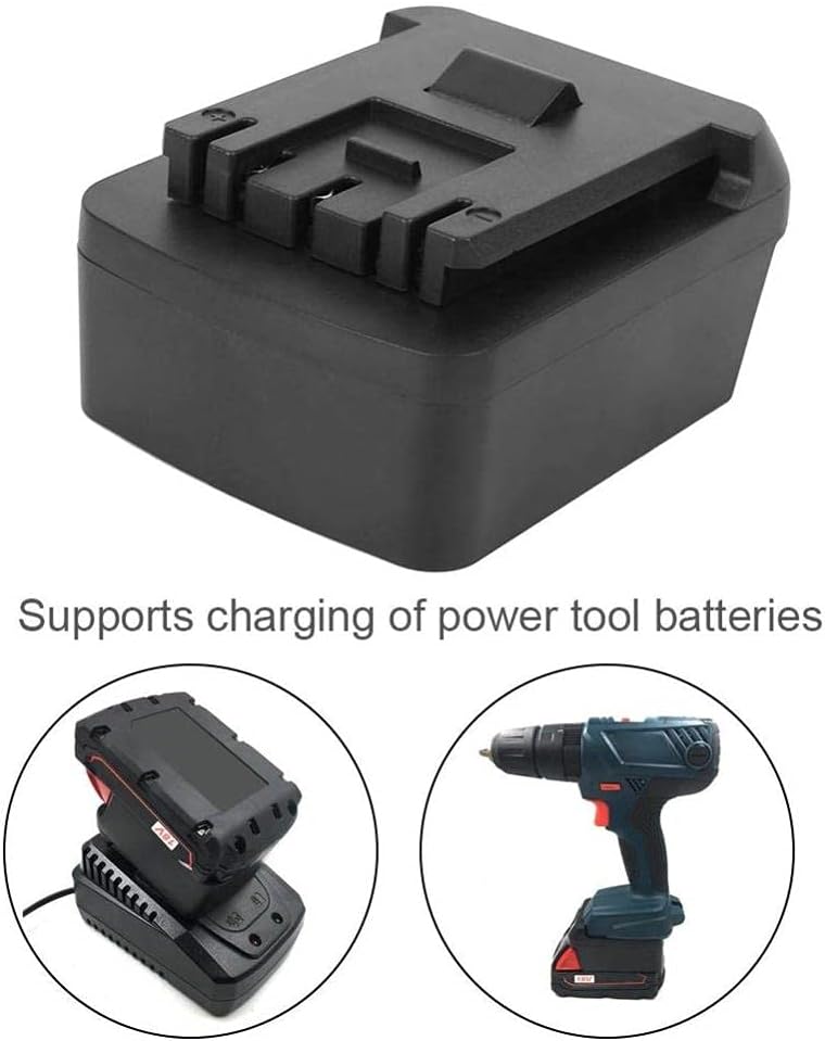Power Tool Adapter,ABS+PC Power Tool Adapter for 18V Li-Ion Battery Convert to with Charging,Supports Charging of Power Tool Batteries