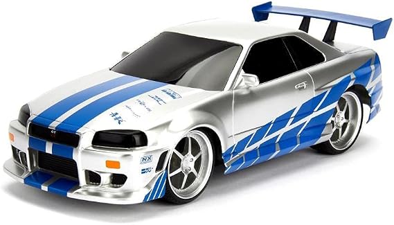 Jada Fast and Furious Remote Control Car - Nissan Skyline GTR, 1:16 Scale, High Speed and Performance, Fast & Furious RC Car Model 206007
