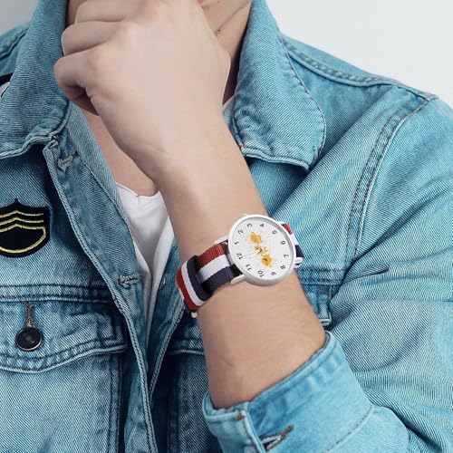 Chicken Nuggets Happy Dance Lightweight Wrist Watch Adjustable Nylon Band Outdoor Sport Work Wrist Watch Easy to Read Time4