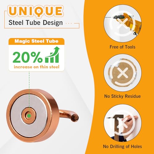 Image of Neosmuk Magnetic Hooks Steel Tube Design for Cruise,40lb+ Bronze,10 Pack | Cruise Ship Essentials,Heavy Duty Magnett Hooks for Cabins, Refrigerator, Grill, Hanging, and Travel Extra Strong Must-Haves