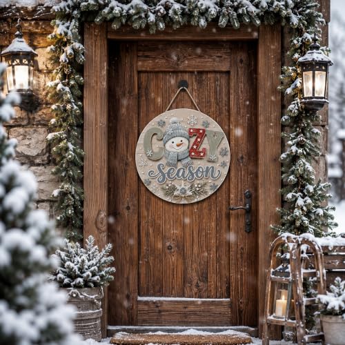 Image of Winter Decorations - Cozy Season Door Sign for Front Door | Winter Decor