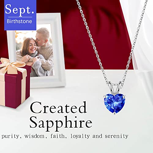 SMILEST Heart Birthstone Necklace for Women - Dainty Heart Birthstone Pendant Sparkle 925 Sterling Silver Necklace Anniversary Birthday Gifts for Women Mom Wife Daughter Grandma Jewelry Gifts2