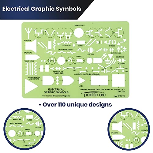 Image of Pacific Arc Template: Electrical Graphic Symbols, 117 Openings 5 inch x 7 inch