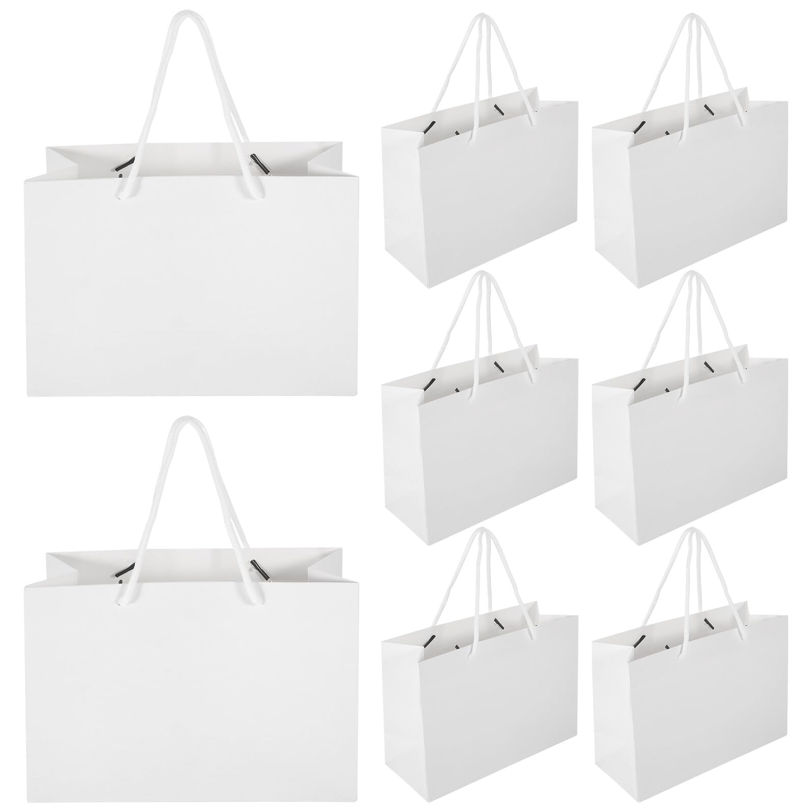 CONGARTENO Bolsas Diseño Simple y Elegante 20 de Obsequio Reutilizables de Papel en Color Claro con Asa Tamaño 24x17x10 Cm para Cumpleaños y Fiestas para Dulces y Pequeños Objetos