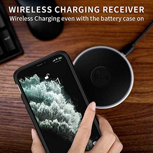 NEWDERY Battery Case for iPhone 11 Pro, 4800mAh Battery Pack Charger Support Qi Wireless Charging Case Rechargeable External Charger Case Backup Power Bank for iPhone 11 Pro
