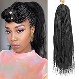 Senegalese Twist Crochet Hair For Black Women 14 Inch 7 Packs Crochet Senegalese Twists Crochet Twists Pre Looped Small Crochet Braids Hair 30Stands/Pack Hot Water Setting(14 Inch, 1B)