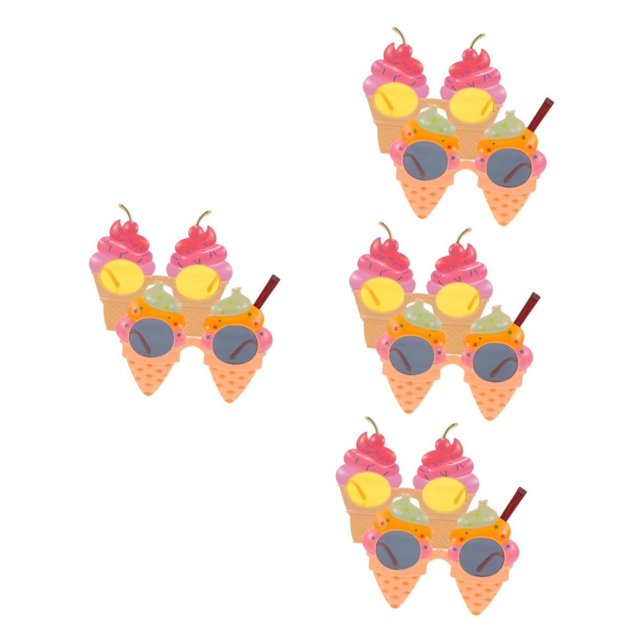 8 Stck. Teiliges Hawaii Party Brillen Eiscreme Design Lustige Brille Fotorequisite Leichtes Kunststoff Accessoire für Strand Karneval Festival Erwachsene