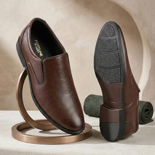 Image of Liberty Healers HML-87E Black & Brown Formal Non Lacing Mocassin Shoes for Men