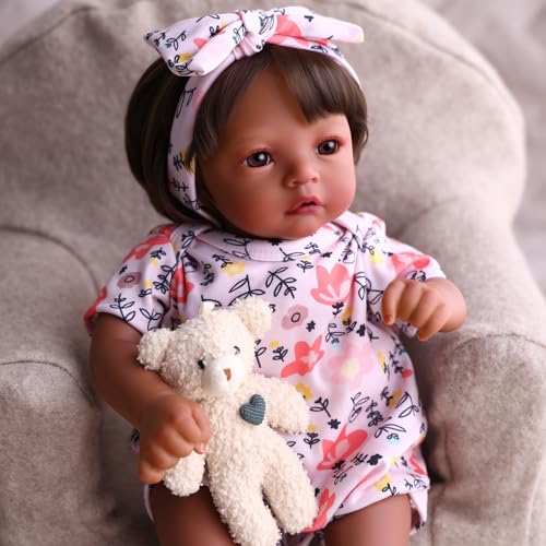 BABESIDE Muñeca Reborn Bebé Negrita Megan 17 pulgadas miniatura 2