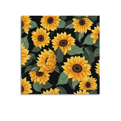 Toile murale abstraite tournesol moderne 60x60cm impression deco