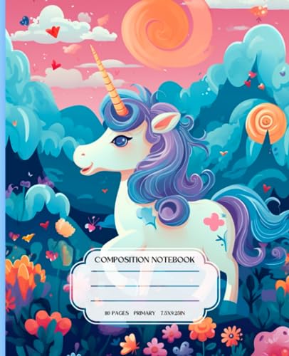 Primary Composition Notebook: Enchanting Unicorn: Cute Pastel Aesthetic Notebook For Girls | Storybook Journal For Creative Minds | Handwriting ... Picture Space For Kawaii & Unicorn Lovers #2 image 2