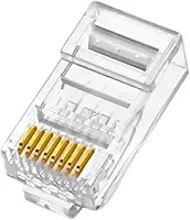 Conector Rj45 Rede Internet Alta Velocidade KIT com 10 Unidades RJ45 Ethernet CAT5/CAT5e Plugue UTP Transparente Banhado a Ouro Crimpagem De Fio Cabo De Rede Extremidade Padrão LINHA PREMIUM (10)