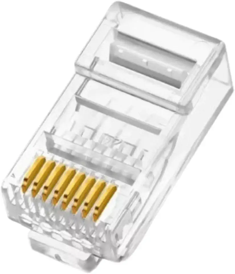 Conector Rj45 Rede Internet Alta Velocidade KIT com 40 Unidades RJ45 Ethernet CAT5/CAT5e Plugue UTP Transparente Banhado a Ouro Crimpagem De Fio Cabo De Rede Extremidade Padrão LINHA PREMIUM (40)