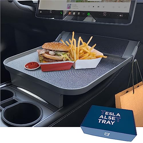Ennovatools Tesla Accessories Center Console Alset Tray for Model Y 3 Food Eating Table Holding Your Essentials During Autopilot Road Trips at The Charging Stations.