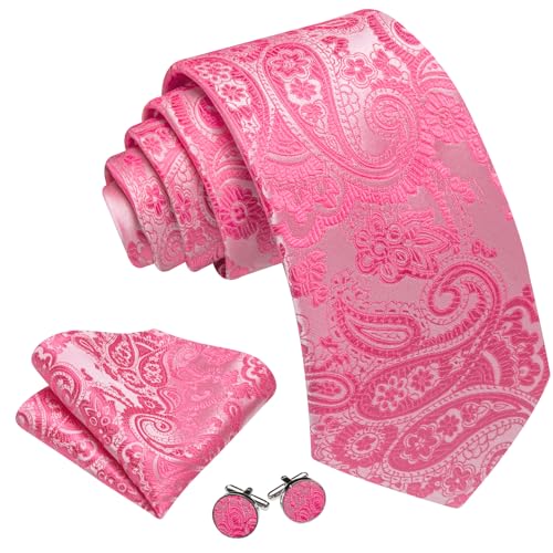 Image of Barry.Wang Men Suspender Set with Necktie Elastic Y Type Heavy Duty 6 Clips Braces Tie Handkerchief Cufflink Pin 6PCS