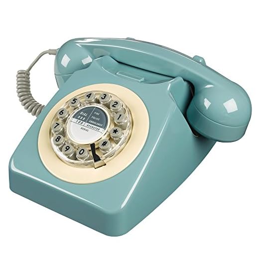 Rotary Design Retro Landline Phone for Home, French Blue