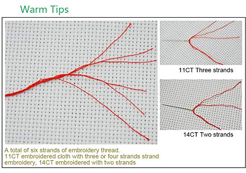 Stamped Cross Stitch Kits Six Color Flower 11 Count 41Cm X 44Cm Diy Needle Work For Home Decor #TOP7