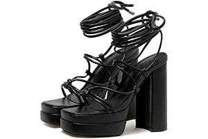 Women's Strappy Lace Up Platform Heels
