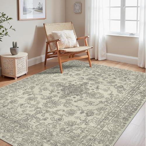 GENIMO Alfombra Salon Pelo Corto,Alfombra Cocina Lavable Antideslizante,Alfombra Pasillo de Dormitorio,Alfombra Silla Escritorio,Comedor,Vendimia,120x170 cm,Flor Marrón