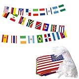 LUSEOAN 224 Different Countries International String Flags Banner of the World Small Mini Bunting Banners for Grand Opening,Bar,School Office,Sports Events,International Festival Decorations,All Countries Flags,220 Feet
