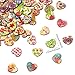 Honbay 100PCS Wooden Love Heart Buttons 2 Holes Buttons Vintage Flower Sewing Buttons Decorative Buttons for Skirts, Gloves, Sweaters, Shirts, Hats, Scarves, Headbands, Scrapbooking and Craft Projects