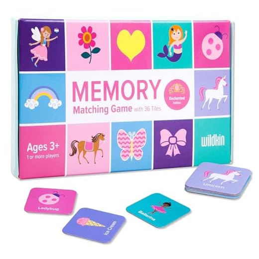 Wildkin Memory Matching Game Cards for Boys & Girls, 18 Pairs Memory Learning Cards Activities for Toddlers and Preschool, Educational Cards to Boost Memory, Kids Ultimate Study Companion (Enchanted)
