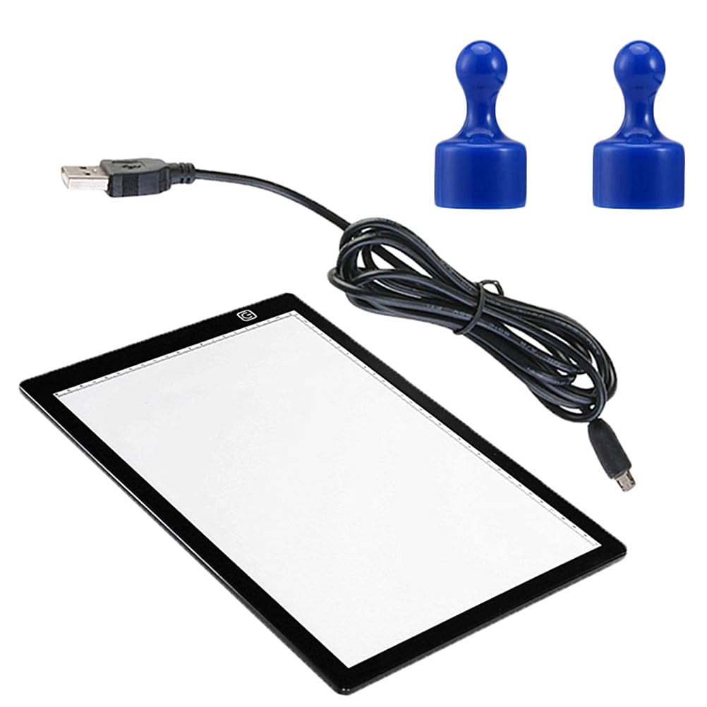 OSALADI Table à Dessin Magnétique LED A4 en Acrylique avec Règle Intégrée, Économiseur D'énergie et 2 Aimants, Planche Lumineuse Légère pour Animation 2d Professionnelle
