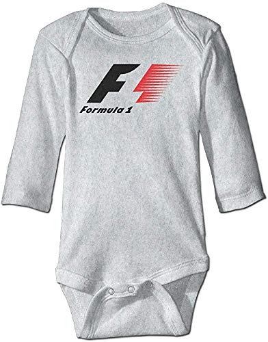 SADODER Fengziya Baby F1 Racing Formula 1 Baby Long Sleeve Bodysuit 0-6 Month Gray