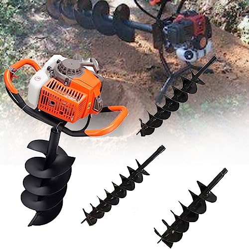 Trivella Per Terra A Benzina Da 63 Cc, Scavatrice Per Fori Postali, Scavatrice Per Fori Postali Alimentata A Gas, Scavatrice Per Fori Per Piantare, Con 3 Punte Per Trapano A Coclea (5 E 6 E 8 )