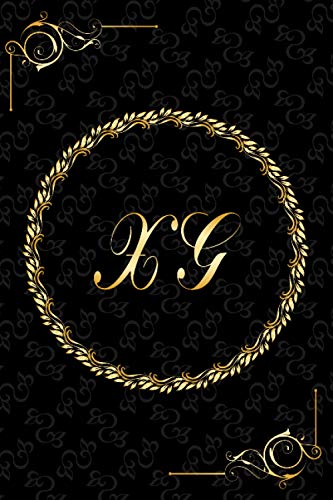 Photo de XG: Golden Monogrammed Letters, Executive Personalized Journal With Two Letters Initials, Designer Professional Cover, Perfect Unique Gift