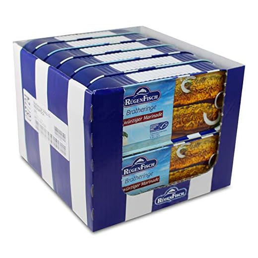 12er Sparpack Rügen Fisch Brathering in würziger Marinade (12 x 500 g) Dosenfisch, Fischbüchse