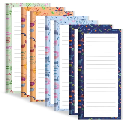 AZUREAL 7 Pack Magnetic Notepads for Refrigerator, Grocery List Magnet