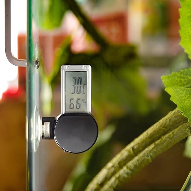 Foto 6 de 8 de Termómetro higrómetro para eptiles, monitor de temperatura digital con ventosa