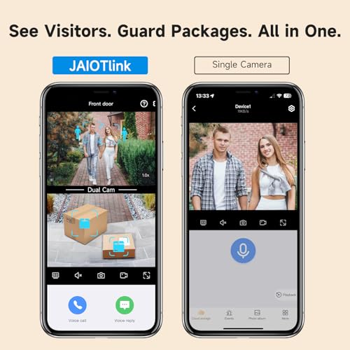 2K Dual Lens Video Doorbell Camera Wireless with Chime, 64GB SD Card, Voice Changer, 2.4G/5Ghz WiFi, Package Protection, - Additional View