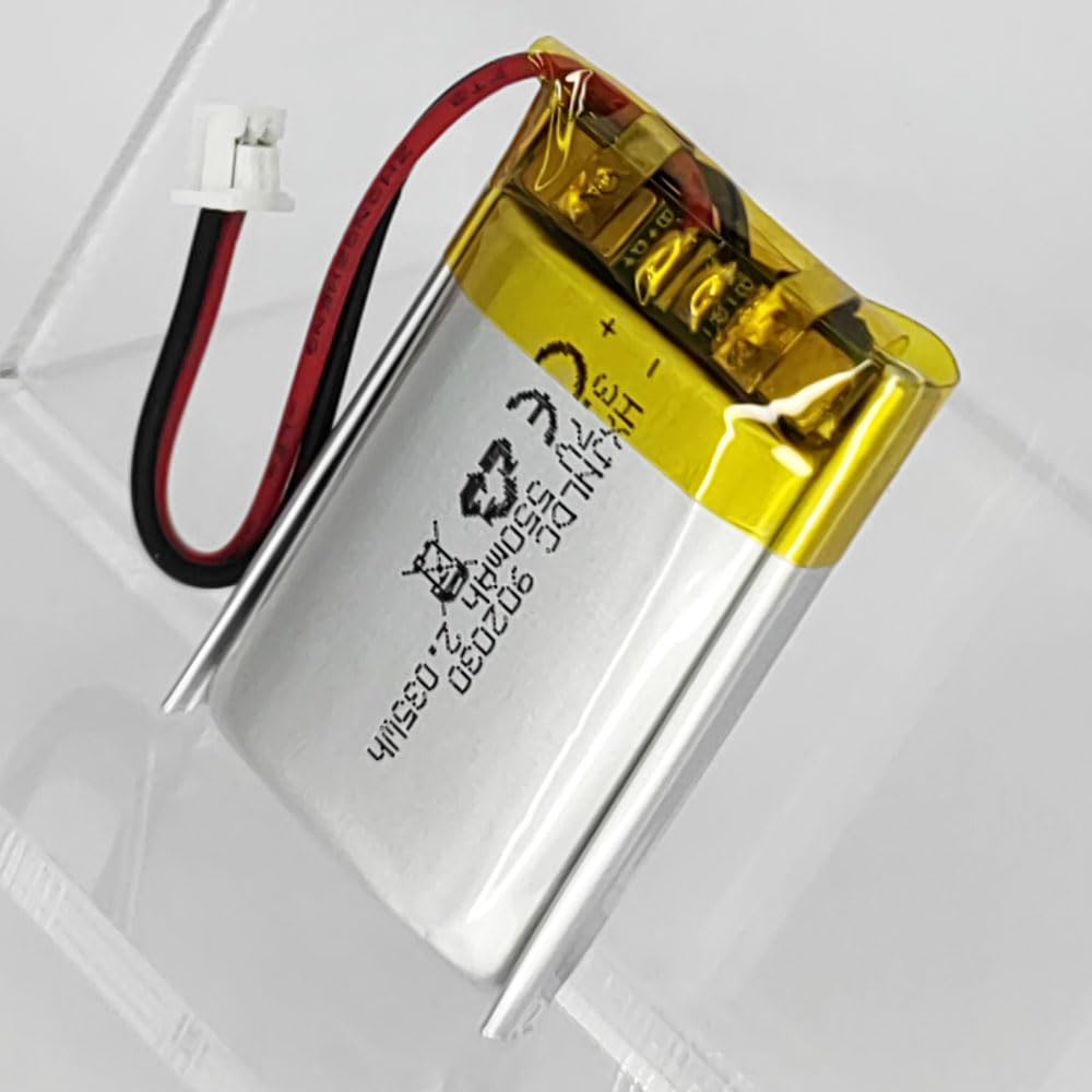 HXJNLDC DC 3.7V 550mAh 802035 oplaadbare lithium-polymeerbatterij, geschikt voor doe-het-zelf 3.7-5V elektronische producten met ingebouwde 2-draads batterijvervanging en LED-verlichting