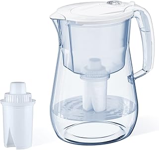 AQUAPHOR Water Filter Pitcher Opal 12 Cup with 1 X B15 Filter - 145 Gallons Long-Life (White)