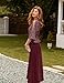 GRACE KARIN Mother of Bride Dresses 2025, A Line Sequin Dress Maxi, Elegant Wedding Guest Dress Gowns Evening Party Wine Red Size M