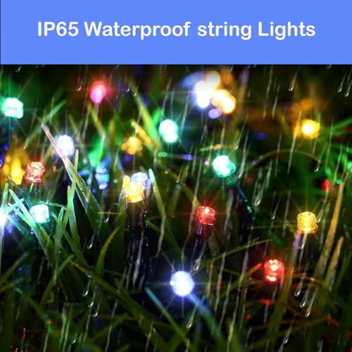 Image of CBK Solar Fairy String Light 10 Meter Inbuilt Rechargable Batery IP65 Waterproof 8 Mode Copper Wire Outdoor /Indoor Solar Powered Led String Light Decorations for Garden Yard Balcony (RGB Colour)
