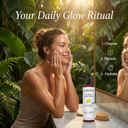PURA D'OR Vitamin C Face Wash Gentle Daily Facial Cleanser, 8oz - image 6