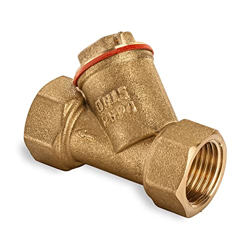 Metalandbrassco 1234567 1/2 Inch Y-Type Strainer Coarse Water Filter Brass Threaded Pump 0.5 Inch Female Thread Connector Filtering Valve Adaptors Oil Separation Mesh Sediment Filters cover