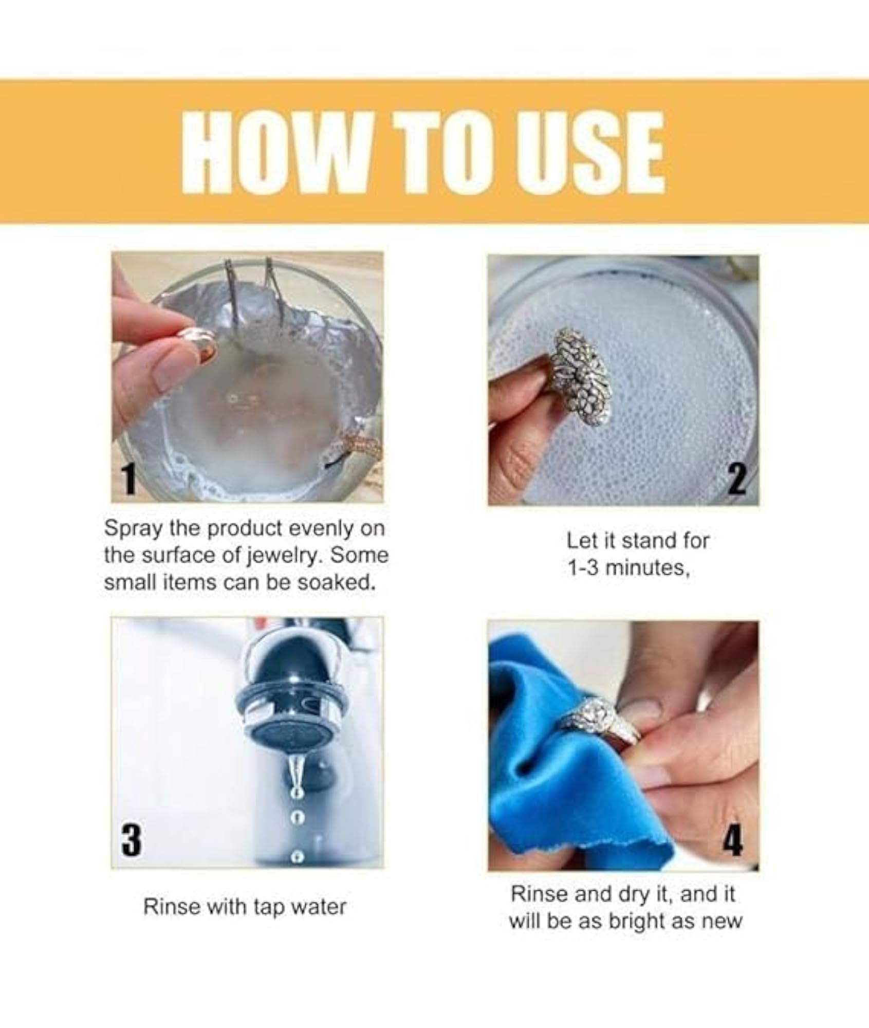 Jewellery Cleaner Spray for Diamond, Gold, Silver, and More