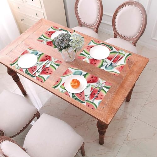 Set de table lavable anti-tache en vinyle antidérapant résistant chaleur