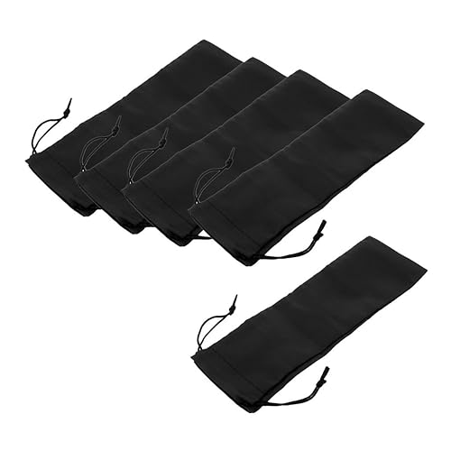 Paquete de 5 bolsas de almacenamiento impermeables con cordón para alisadores de cabello, varitas rizadoras y plancha plana, color negro