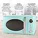 Nostalgia Retro Compact Countertop Microwave Oven - 0.7 Cu. Ft. - 700-Watts with LED Digital Display - Child Lock - Easy Clean Interior - Teal
