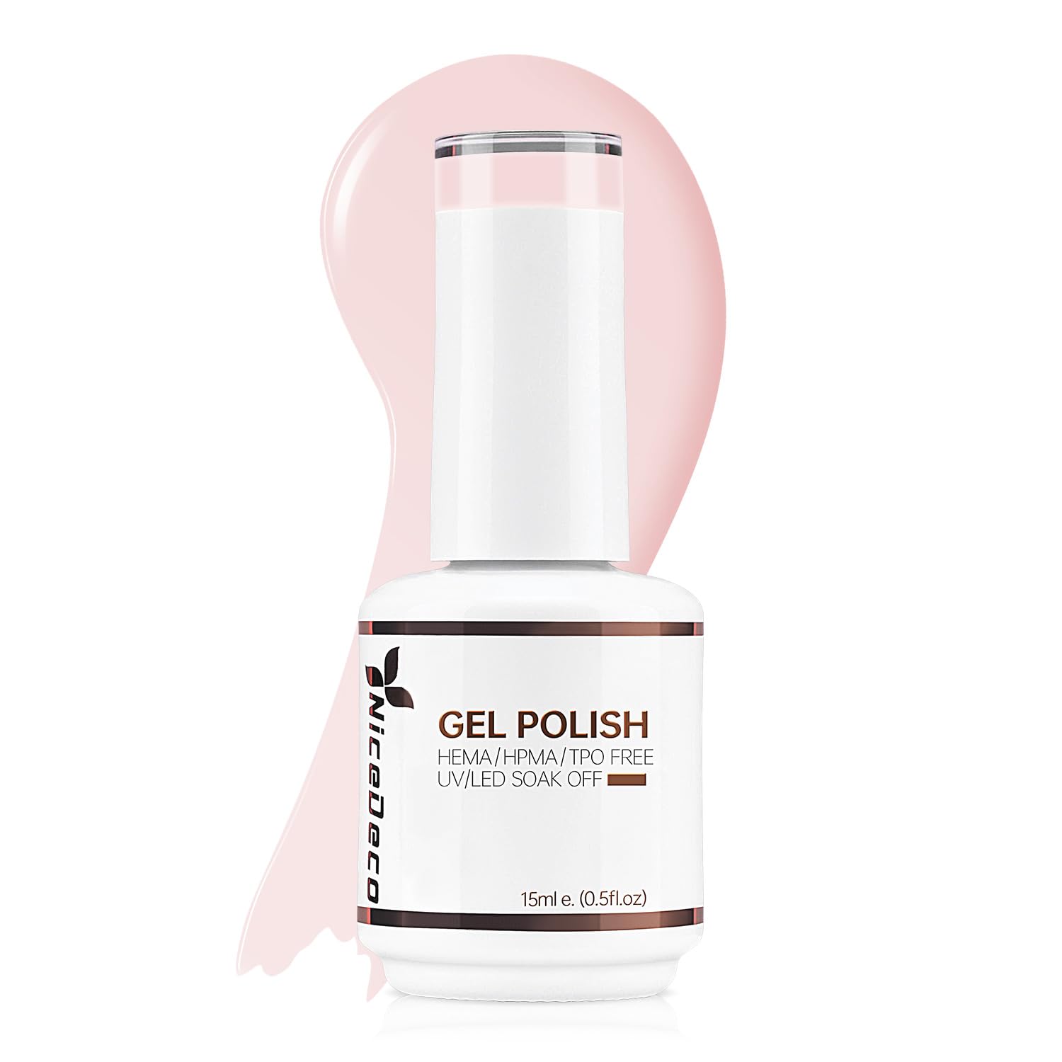 Nicedeco Gel Nail Polish - Hema Free Clear Pink 15ml