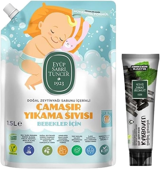 Eyüp Sabri Tuncer Diş Macunu Bambu Aktif Karbonlu ve Bebek Çamaşır Deterjanı