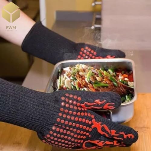 Luva Termica Para Churrasco Churrasqueiro Alta Temperatura Cozinha Forno Profissional Até 600ºC De 1