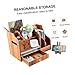 Angoily Multi-Layer Office Storage Box Removable Desktop Organizer for Files Supplies and More Cherry Finish for Use