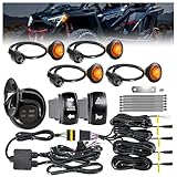 R&F Universal UTV/ATV Street Legal Turn Signal Kit with 110dB Horn - Plug & Play, Pre-Wired Harness, Hazard Lights & Illuminated Switch for Polaris, Can-Am, Honda, Kawasaki & More