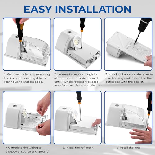 CINOTON 26W LED Wall Pack Light with Dusk to Dawn Sensor, 3000LM [100-277Vac] LED Wall Lights IP65 Waterproof Outdoor Security Flood Lighting for Garage Warehouse Garden 5000K-Daylight 2 Pack by CINOTON - Image 7